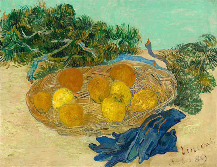 Still Life With Oranges, Lemons And Blue Gloves